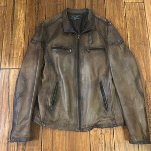 brown vera pelle italian leather jacket